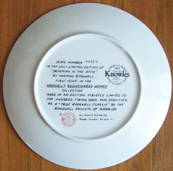 Rockwells Rediscovered Women Plate 1 back