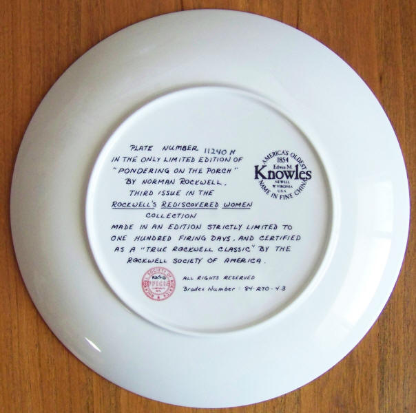 Rockwells Rediscovered Women Plate 3 back