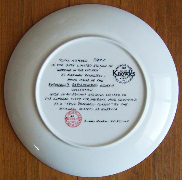 Rockwells Rediscovered Women Plate 9 back