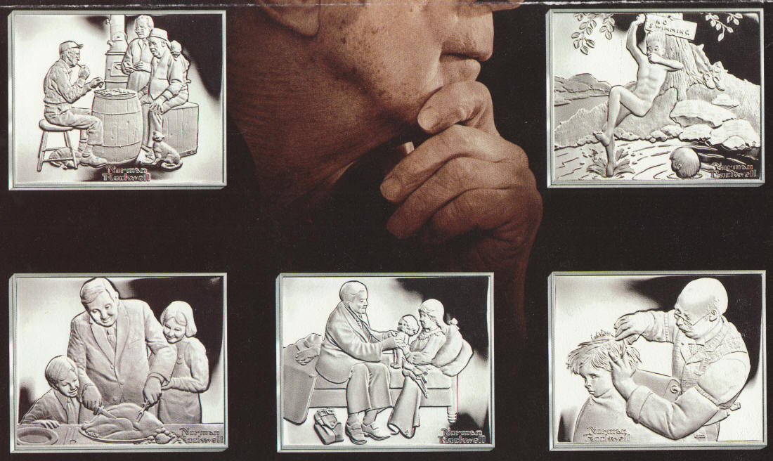 1973 Norman Rockwells Fondest Memories Sterling Silver Ingots