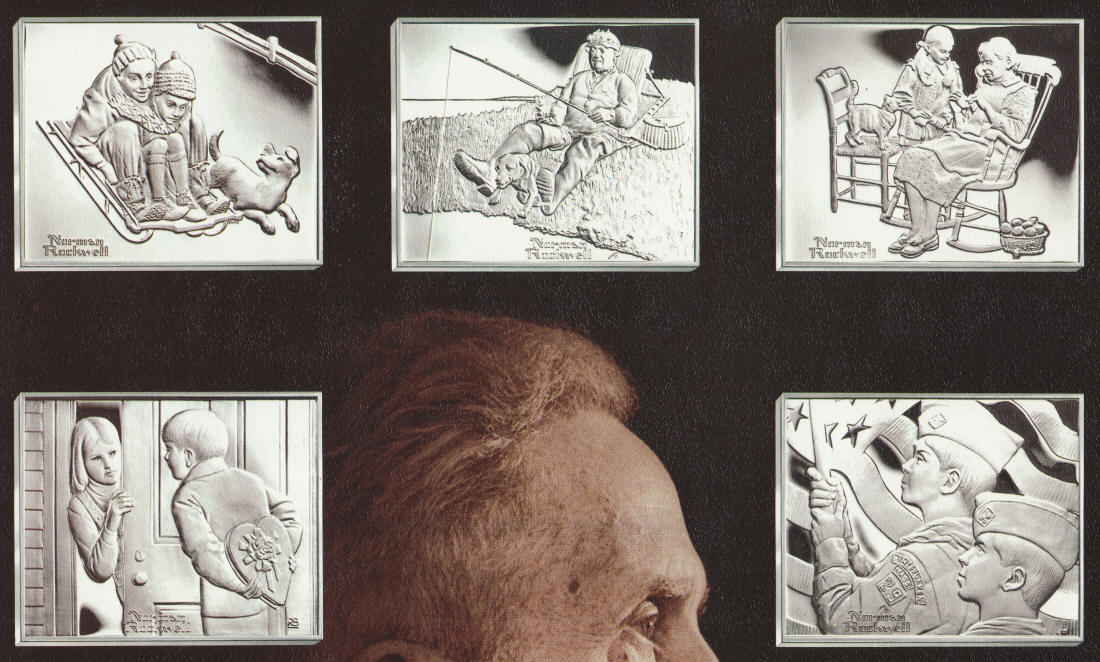 1973 Norman Rockwells Fondest Memories Sterling Silver Ingots