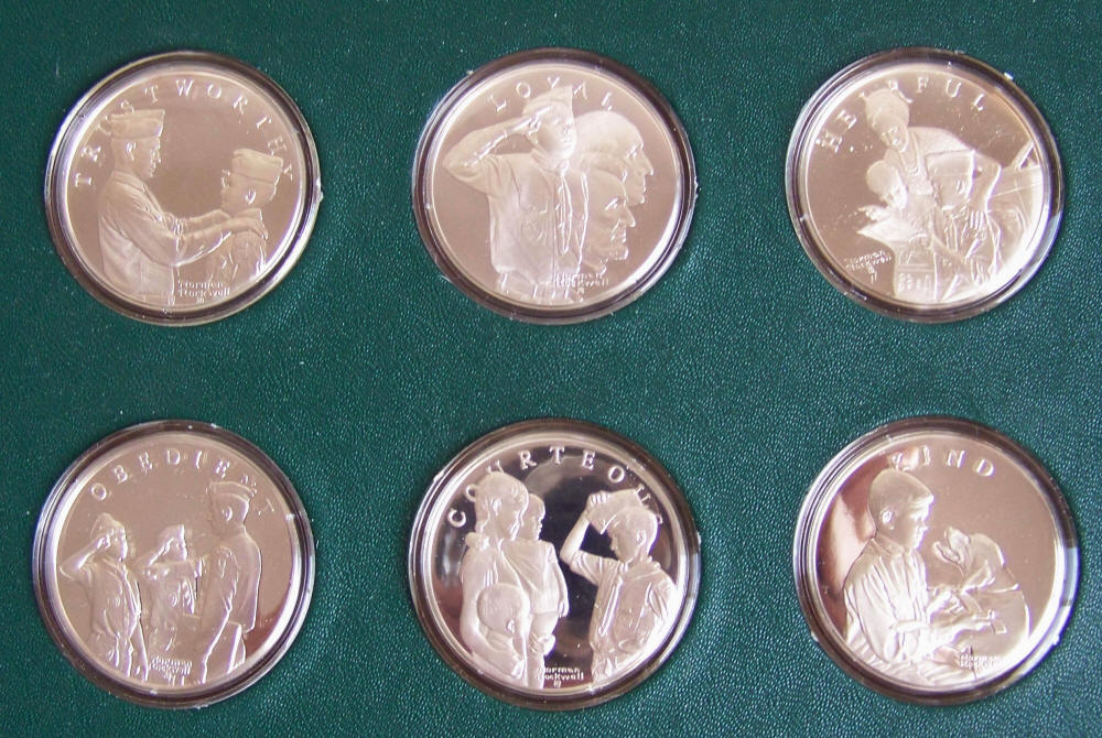 Norman Rockwells Spirit Of Scouting Silver Proof Medals