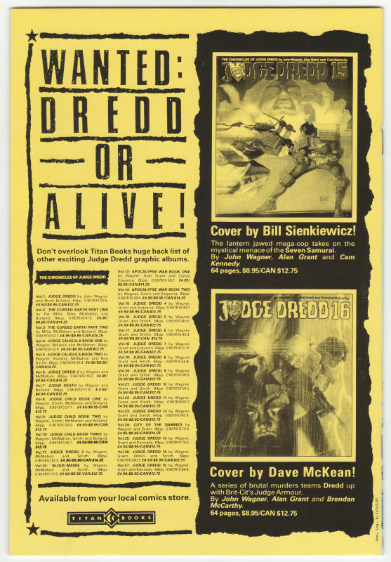 Sam Slade Robohunter Volume 2 #10 back cover