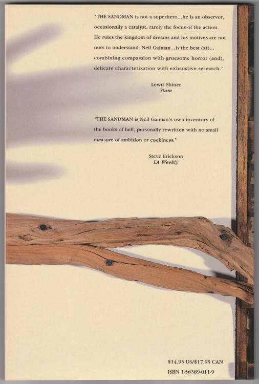 The Sandman Preludes Nocturnes back cover