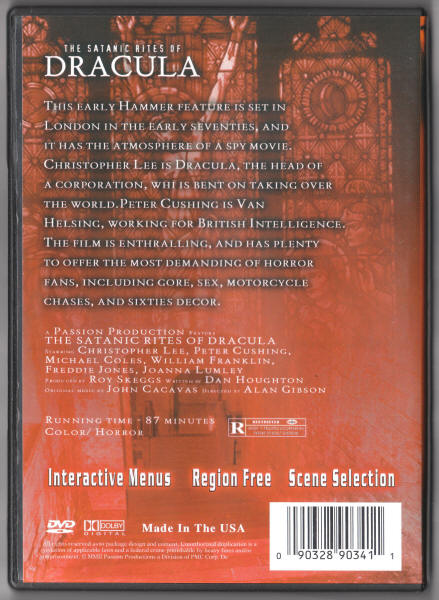 The Satanic Rites Of Dracula DVD