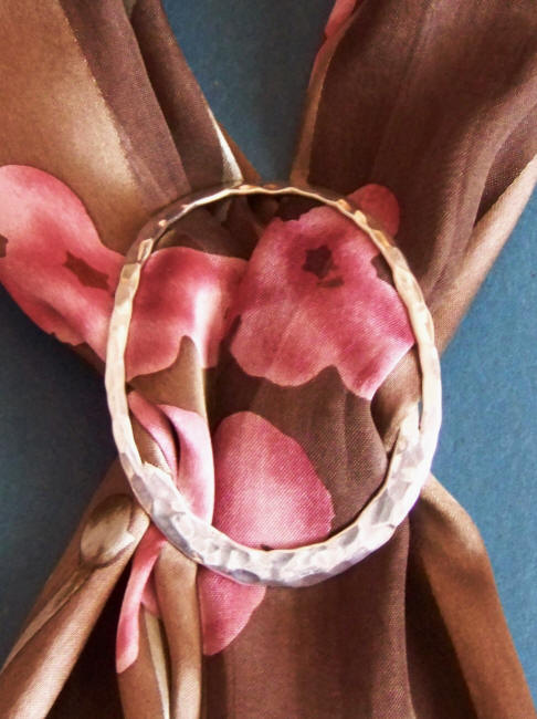 Sterling Silver Scarf Ring with scarf