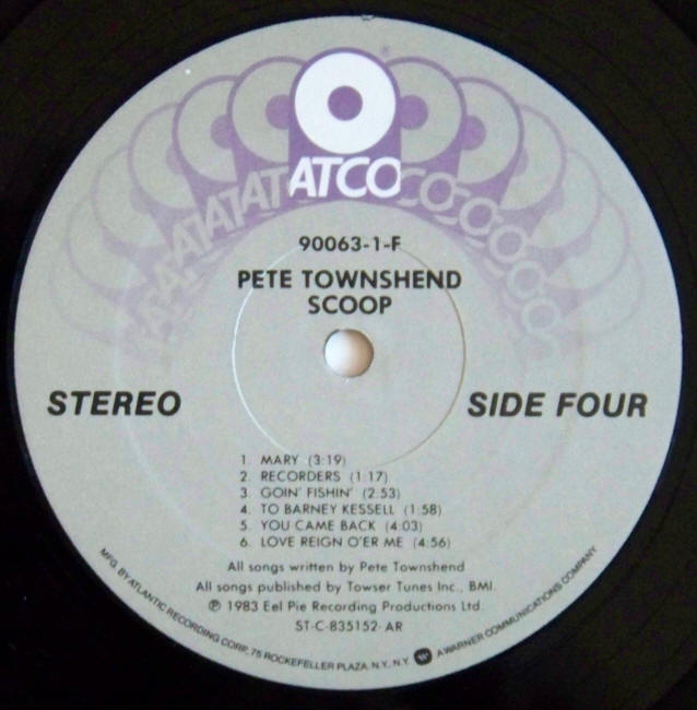 Scoop Album Side Four Label