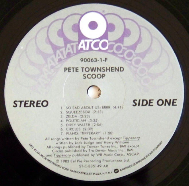 Scoop Album Side One Label