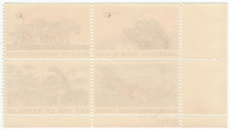 Scott #1387 - 1390 Natural History Plate Block