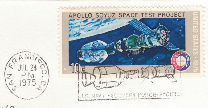 Scott 1570 Apollo Soyuz Stamp with Specialty Recovery Cancellation