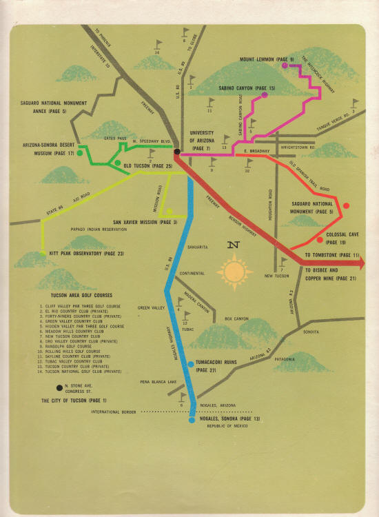 What To See In Tucson And Vicinity 1964 Guide back cover