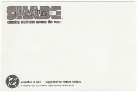 Shade The Changing Man DC Promo Card Back