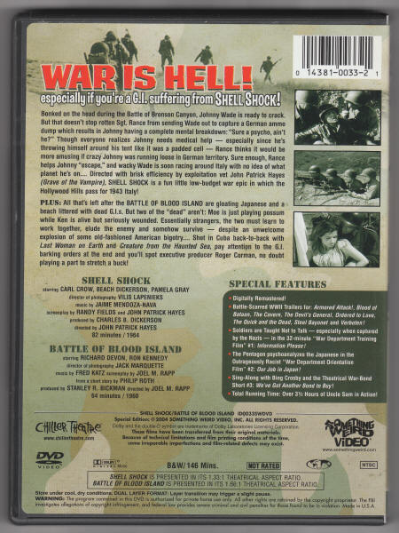 Shell Shock Battle of Blood Island DVD back