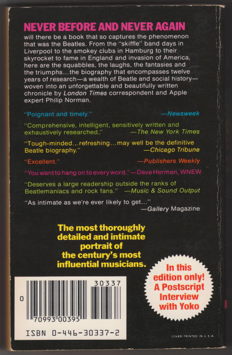 Shout The Beatles In Their Generation back cover