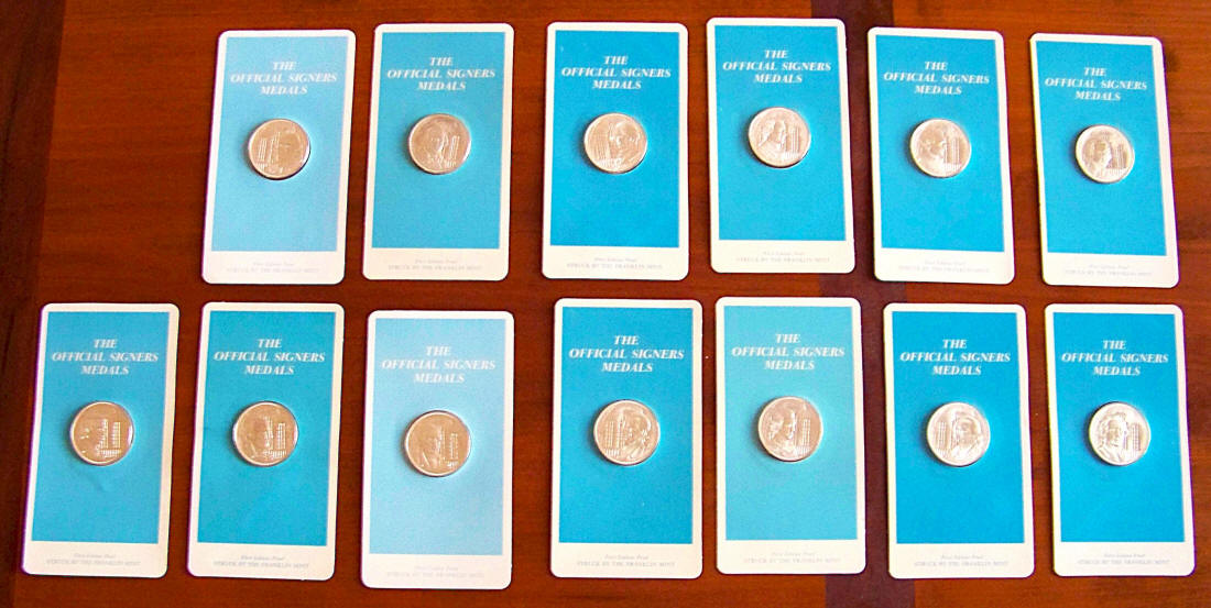 1972-76 Official Signers Medals Silver Proof Set 44 - 56 Obverse