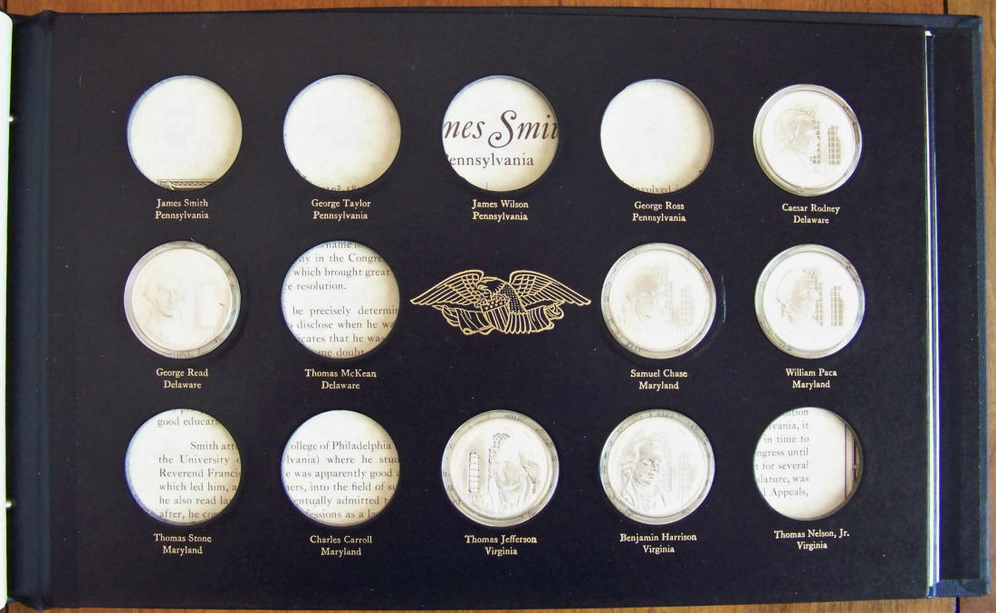 1972-76 Official Signers Medals Silver Proof Binder Page 3