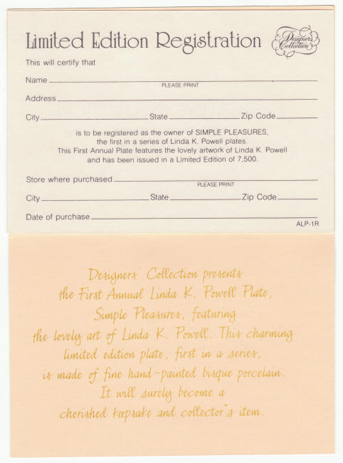 Linda K Powell Simple Pleasures Plate cards