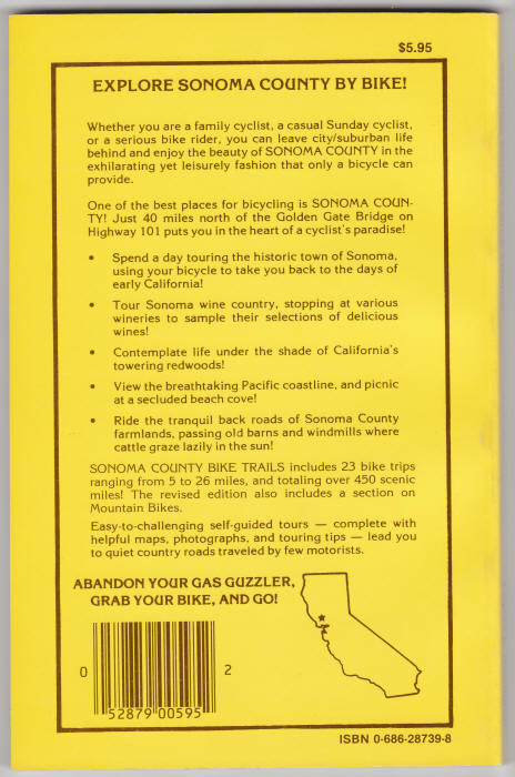 Sonoma County Bike Trails back cover