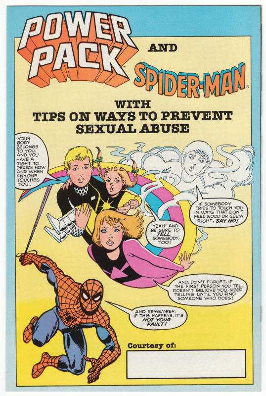 Spider-Man Power Pack Promo Comic Book back cover