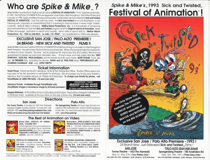 Spike and Mikes 1993 Sick and Twisted Festival Program