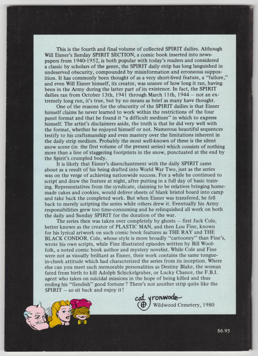 The Spirit Dailies Volume 4 back cover