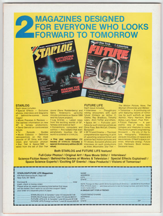 Starlog #29 back cover