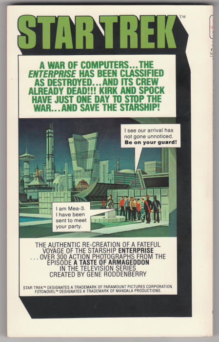 Star Trek Fotonovel 4 back cover