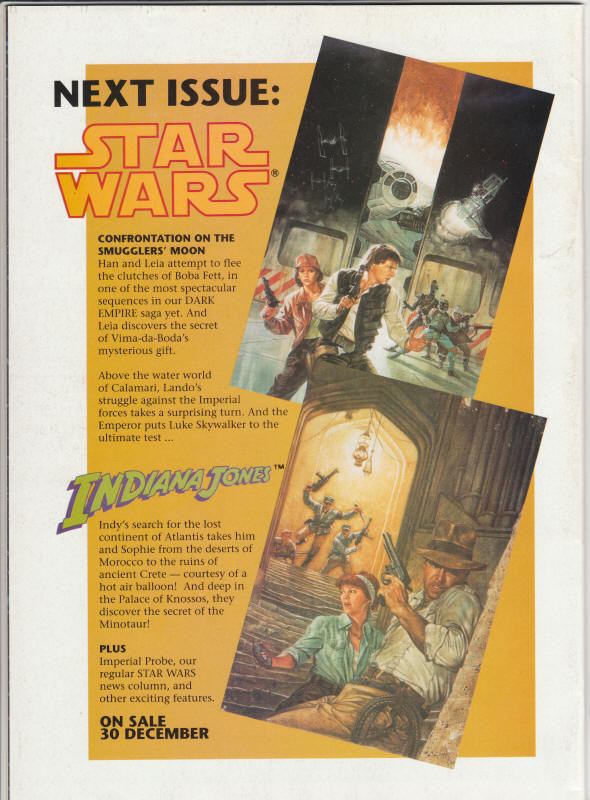 Star Wars #3 Dark Horse International Comics back cover