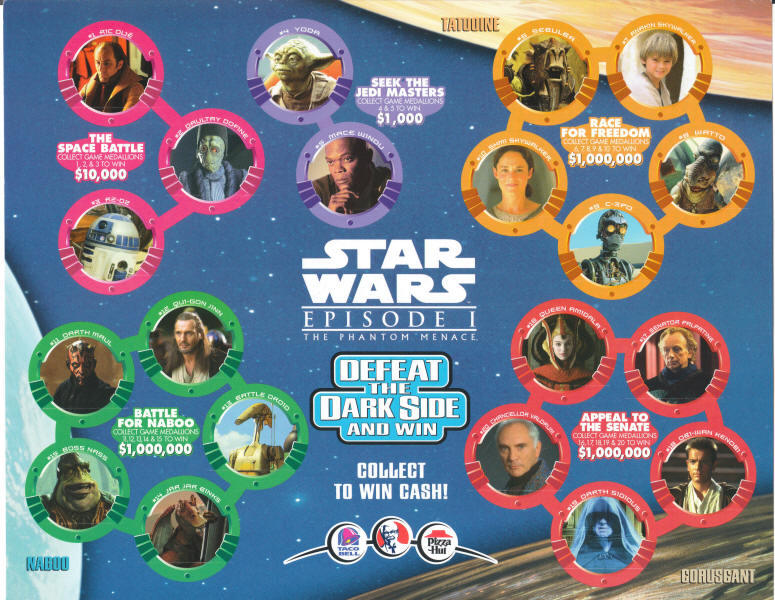 Star Wars Episode I Defeat The Dark Side Game Sheet