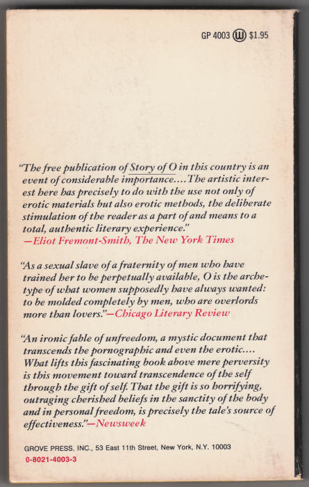 Story Of O back cover