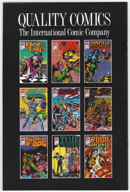 Strontium Dog #11 1986 Regular Series back cover