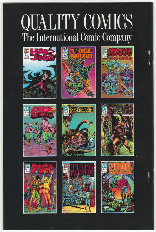 Strontium Dog #12 1986 Regular Series back cover