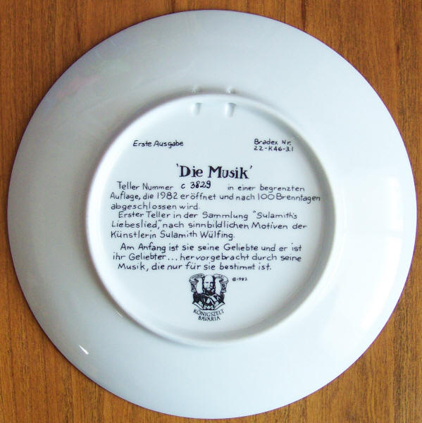 Sulamiths Love Song Plate 1 back