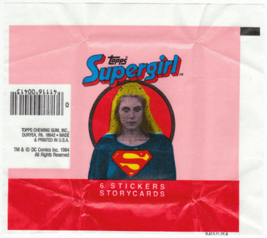 1984 Topps Supergirl Cards Stickers Wrapper