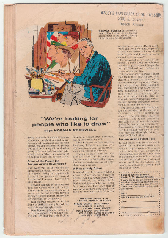 Tales Of Suspense #91 back cover