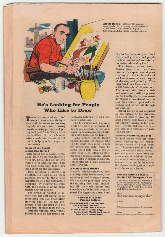 Tales To Astonish #70 back cover