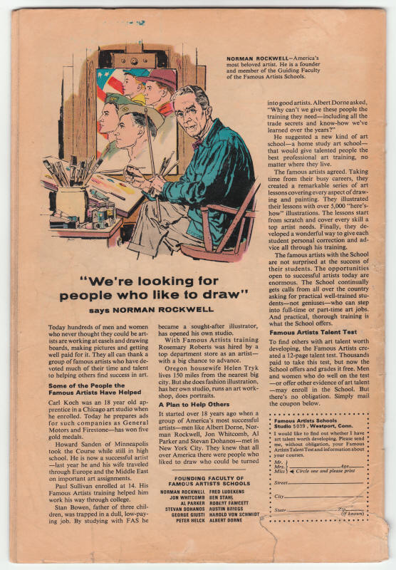 Tales To Astonish #81 back cover