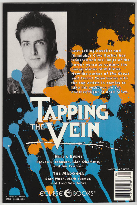 Clive Barker Tapping The Vein Book 4 back cover