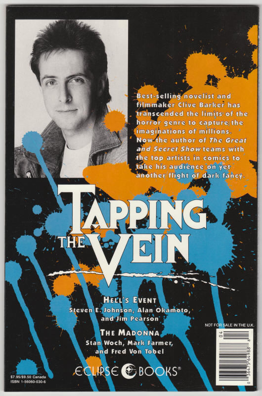 Clive Barker Tapping The Vein Book 4 back cover