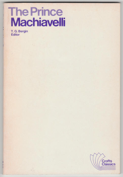 The Prince by Machiavelli front cover
