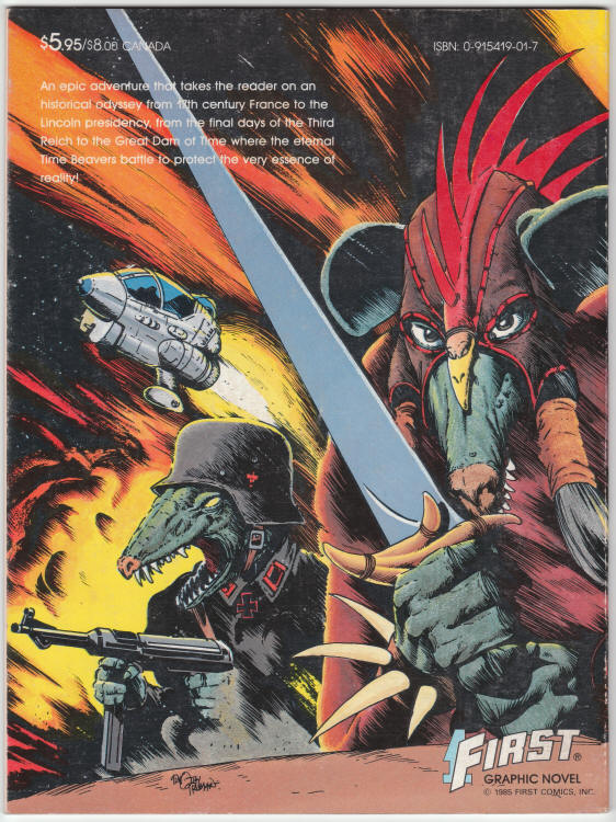 First Comics Graphic Novel 2 Time Beavers back cover