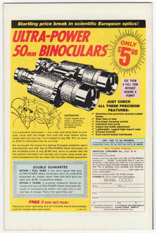 Tomb Of Dracula #36 back cover