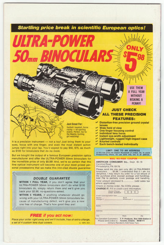 Tomb Of Dracula #37 back cover