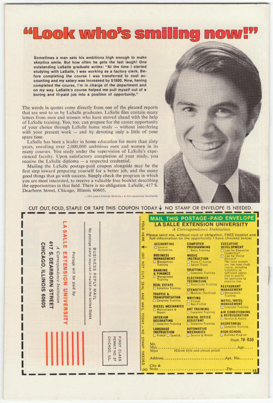 Tomb Of Dracula #39 back cover