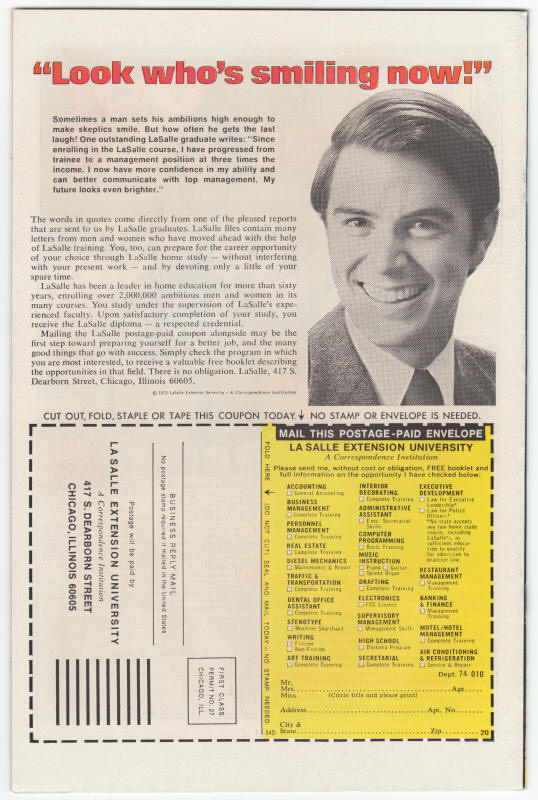 Tomb Of Dracula #43 back cover