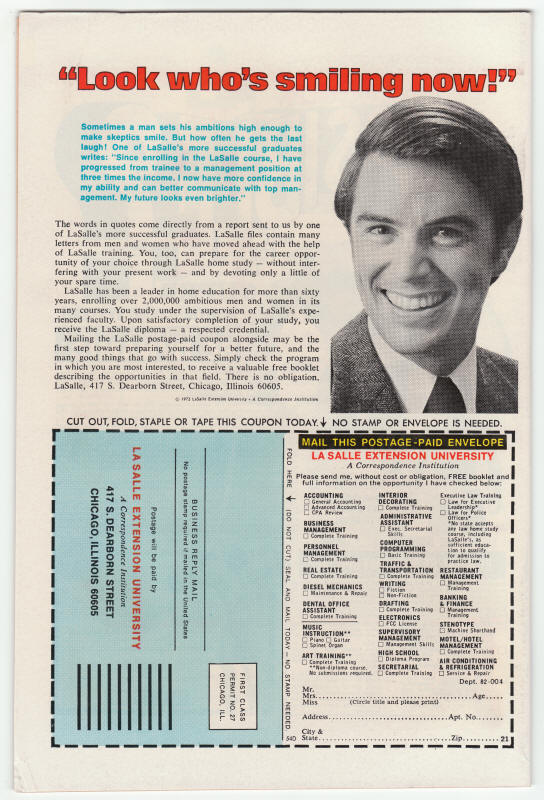 Tomb Of Dracula #50 back cover