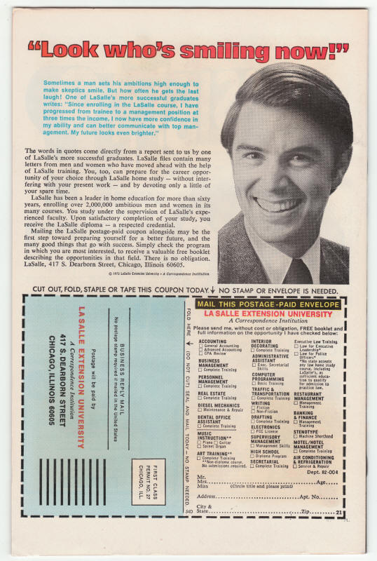 Tomb Of Dracula #51 back cover