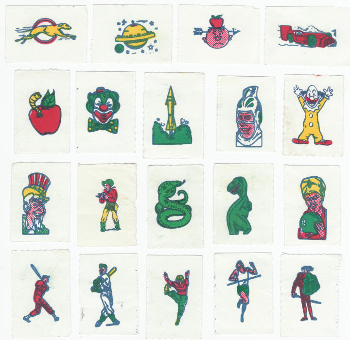 1968 Topps 21 Tattoos and 1971 Topps 24 Tattoos Small