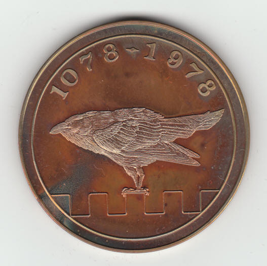 1978 Tower Of London Commemorative Bronze Medallion reverse