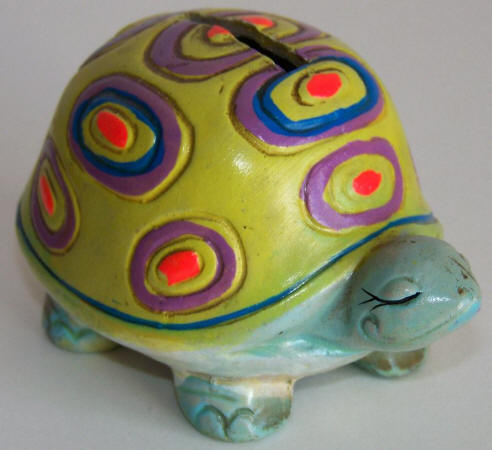 1969 1970 Hand Painted Turtle Bank